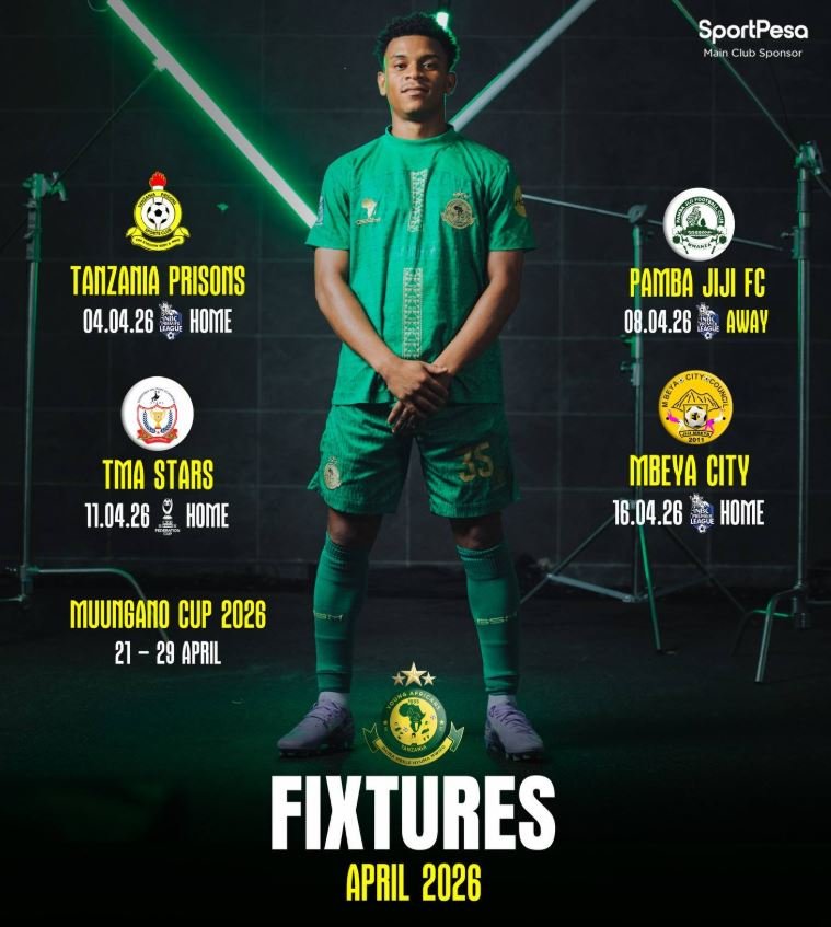 Ratiba ya Yanga Ligi Kuu Tanzania Mwezi April 2026
